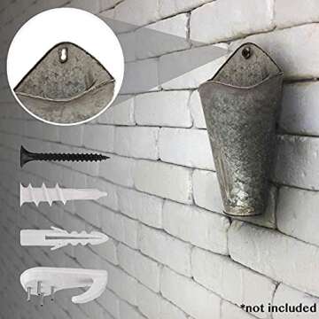 CraftyCrocodile Distressed Hanging Wall Vases Set