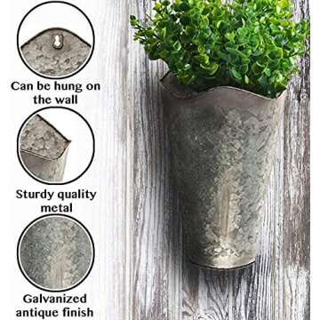 CraftyCrocodile Distressed Hanging Wall Vases Set