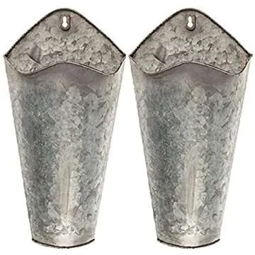 CraftyCrocodile Distressed Hanging Wall Vases Set