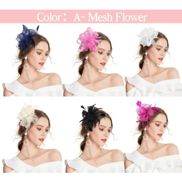 Z&X Women Elegant Feather Fascinator for Events