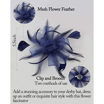 Z&X Women Elegant Feather Fascinator for Events