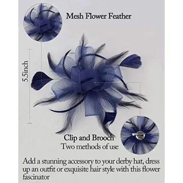 Z&X Women Elegant Feather Fascinator for Events