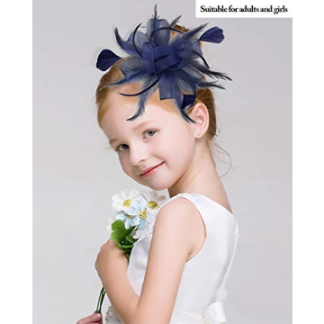 Z&X Women Elegant Feather Fascinator for Events
