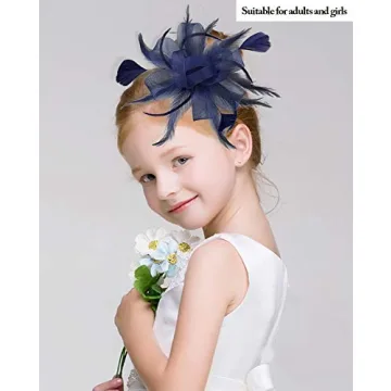 Z&X Women Elegant Feather Fascinator for Events