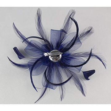 Z&X Women Elegant Feather Fascinator for Events