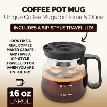 Funny Coffee Pot Mug - Unique 16 oz Design