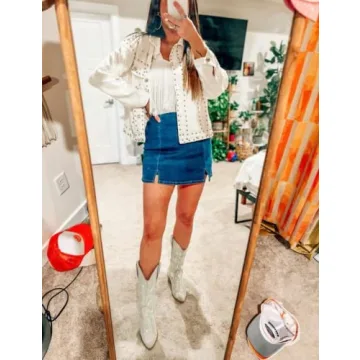 Stylish Omoone Women's Rivet Studded Denim Jacket