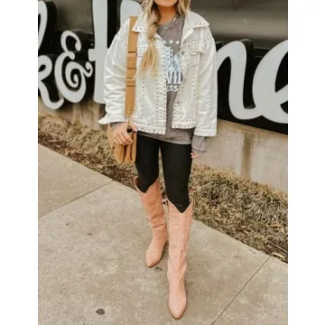 Stylish Omoone Women's Rivet Studded Denim Jacket