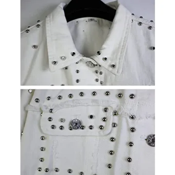 Stylish Omoone Women's Rivet Studded Denim Jacket