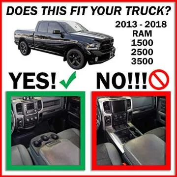 Red Hound Auto Center Console Organizer System Vehicle Insert Compatible with Dodge Ram 1500 2500 3500 2013 2014 2015 2016 2017 2018 Black Anti-Rattle Only FITS FOLD Down Console Seat