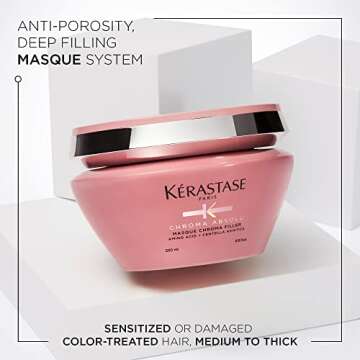 KÉRASTASE Chroma Absolute Anti-Porosity Deep-Filling Hair Mask for Damaged Color-Treated Hair, Stre...