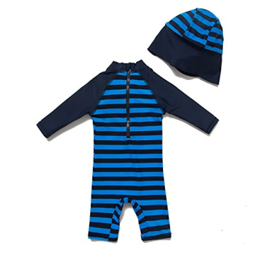 BONVERANO UPF 50+ Sun Protection Zip Sunsuit for Babies 12-18 mos