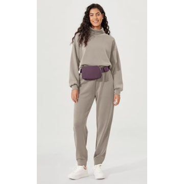 ODODOS Unisex Mini Belt Bag with Adjustable Strap Small Fanny Pack for Workout Running Traveling Hiking, Plum