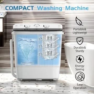 Compact 18lbs Portable Washing Machine with Dryer