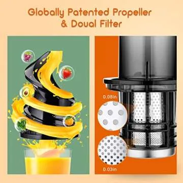 SOVIDER Cold Press Juicer with 92% Juice Yield and Compact Design
