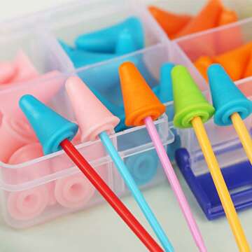 48 PCS Multi-Colored Knitting Needle Stoppers with Box