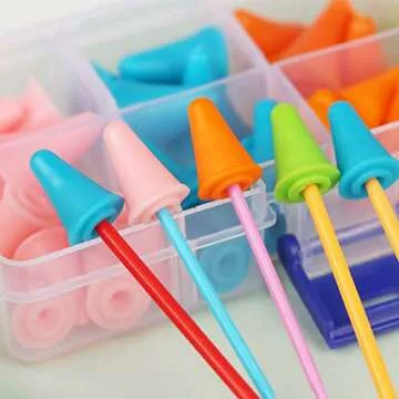 48 PCS Multi-Colored Knitting Needle Stoppers with Box