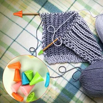 48 PCS Multi-Colored Knitting Needle Stoppers with Box