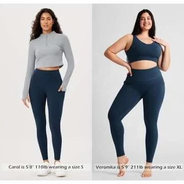 ODODOS Women's High Waisted Full Length Yoga Leggings with Pockets, 28" Inseam Tummy Control Non See...