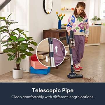 Ultenic FS1 Cordless Vacuum Cleaner with All-Around Station, 30Kpa Powerful Stick Vacuum, Max 60 Mins Runtime, Self Emptying with 3L Dust Bag, Vacuum Cleaners for Home, Hardwood Floors Carpet Pet Hair