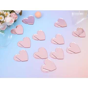 12pcs Acrylic Heart Drink Tags - Valentine's Day Themed Party Decoration, Pink Acrylic Tall Cup Label, Wedding Party Or Event Decoration, Valentine's Day Bar Wedding Parties (Heart Acrylic Drink Tag)