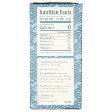 FALKSALT | Cyprus Organic Sea Salt Flakes, 8.8oz Box | Gourmet Flakey Sea Salt