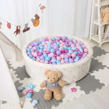 STARBOLO Ball Pit Balls - 100pcs Crush Proof Plastic Children's Toy Balls Macaron Bear Ocean Balls f...