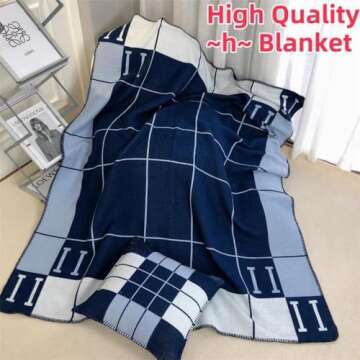Fcteap h Blanket Soft Throw Blanket Faux Fleece Cashmere Plaid Warm Shawl Thick Knitted Plush Cozy C...