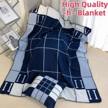 Fcteap h Blanket Soft Throw Blanket Faux Fleece Cashmere Plaid Warm Shawl Thick Knitted Plush Cozy C...