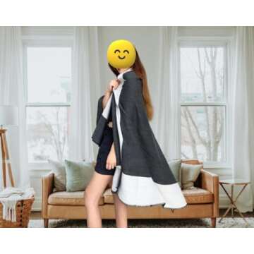 Fcteap h Blanket Soft Throw Blanket Faux Fleece Cashmere Plaid Warm Shawl Thick Knitted Plush Cozy Comfy for Women Throw Blanket for Sofa Couch Bed Queen King Size 55x66 in (Navy Blue)