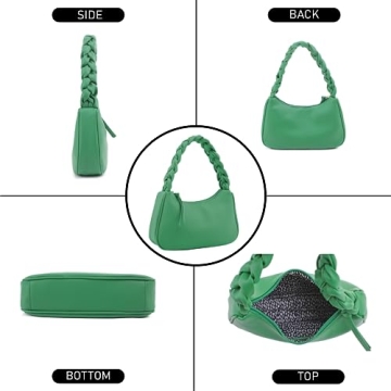 Stylish Emperia Braided Top Handle Shoulder Bag in Green