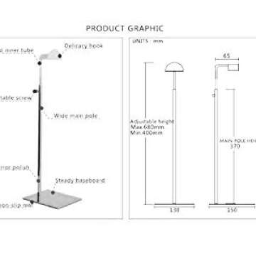 2pack of Metal Handbag Rack Display Single Side Adjustable Handbag Display Stand (Mirror)