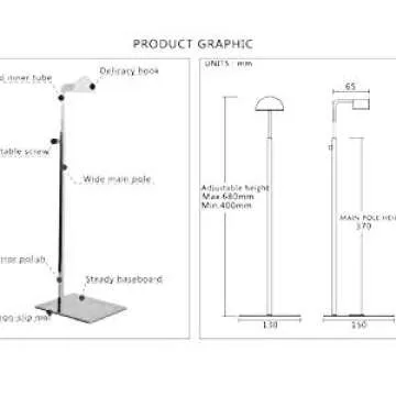 2pack of Metal Handbag Rack Display Single Side Adjustable Handbag Display Stand (Mirror)