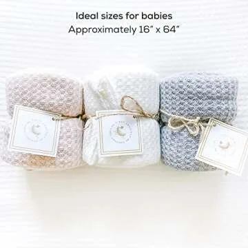 First Landings Newborn Photography Wraps, 3-Pack - 16" x 64" Soft Knit Baby Wrap Receiving Blankets - Newborn Photography Props Baby Blankets - Gender Neutral Baby Essentials (Neutral)