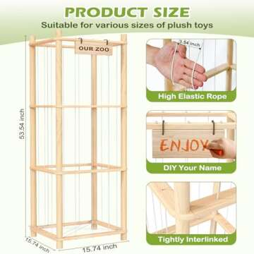 Woodure Stuffed Animal Zoo, Brown