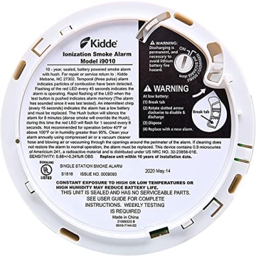 Kidde Smoke Detector with LED Indicators & 10-Year Battery