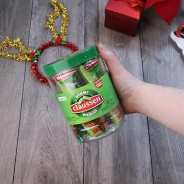 Claussen Jar of Gummy Pickle Spears, Individually Wrapped Green Apple Flavored Gummies, 5 PIckles