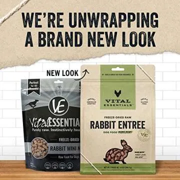 Vital Essentials Freeze Dried Raw Dog Food, Rabbit Mini Nibs Entree, 14 oz