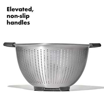 OXO Good Grips 5 qt Stainless Steel Colander for Easy Straining