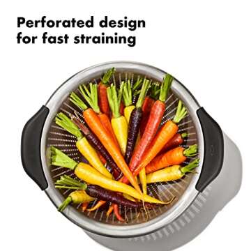 OXO Good Grips 5 qt Stainless Steel Colander for Easy Straining
