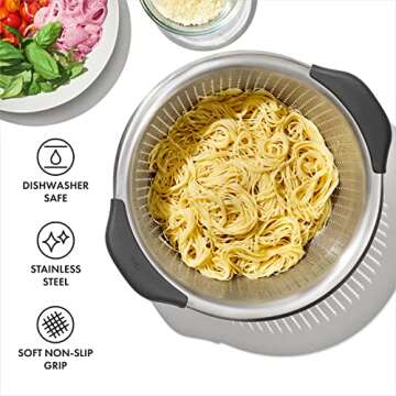OXO Good Grips 5 qt Stainless Steel Colander for Easy Straining