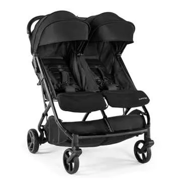Summer Infant 3Dpac CS+ Double Stroller, Black – Car Seat Compatible Lightweight Baby Stroller wit...