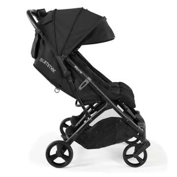 Summer Infant 3Dpac CS+ Double Stroller, Black – Car Seat Compatible Lightweight Baby Stroller with Convenient One-Hand Fold, Reclining Seats, Two Extra-Large Canopies & Parent Friendly Features