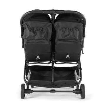 Summer Infant 3Dpac CS+ Double Stroller, Black – Car Seat Compatible Lightweight Baby Stroller with Convenient One-Hand Fold, Reclining Seats, Two Extra-Large Canopies & Parent Friendly Features