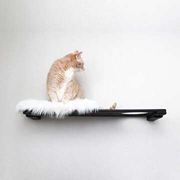 Catastrophic Creations Escape Hatch Cat Shelf w/Cat Bed – Durable Bamboo Cat Shelves – Soft Faux...