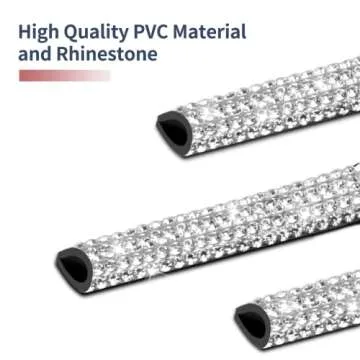 INSAUTO Bling Car Vent Outlet Trim,Bling Car Accessories for Women and Girls,10Pcs Rhinestone Car Air Conditioner Vent Decoration Strip(White)