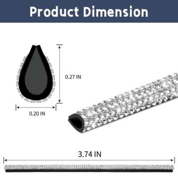 INSAUTO Bling Car Vent Outlet Trim,Bling Car Accessories for Women and Girls,10Pcs Rhinestone Car Air Conditioner Vent Decoration Strip(White)