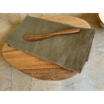 Elegant Olive Green French Linen Napkins Set of 4