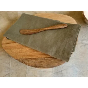 Elegant Olive Green French Linen Napkins Set of 4