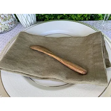Elegant Olive Green French Linen Napkins Set of 4
